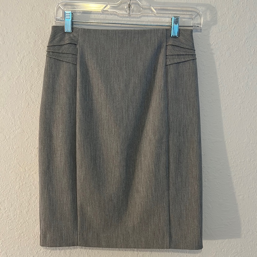 Express Pin tucked pencil skirt in gray